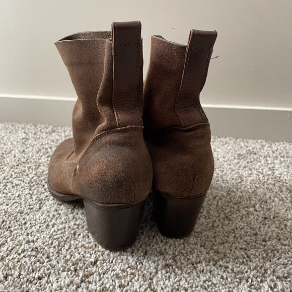 rag and bone | Brown Mercer Suede Slouch Ankle Boots - Size EU 37.5 - Picture 3 of 16